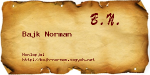 Bajk Norman névjegykártya